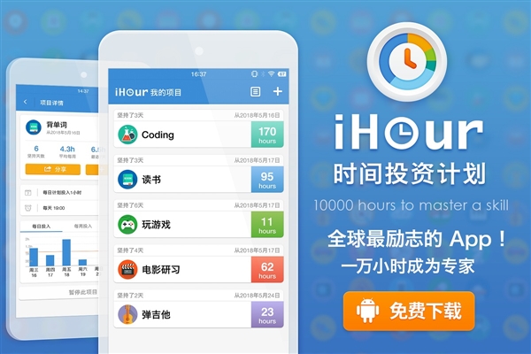 “小目标”终于有救了！iHour安卓版发布：最好用的时间规划应用