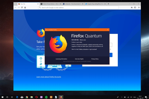 Mozilla发布火狐浏览器62：同时停止对XP支持