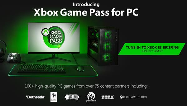 微软推Xbox Game Pass计划 PC玩家买Xbox游戏八折优惠